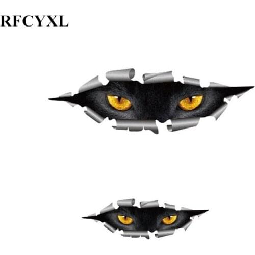 RFCYXL Lifelike 3D Car Sticker Creative modified stickers Cat Eyes Peeking Monster Waterproof Fashion Car Sticker Car Styling