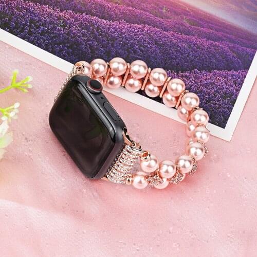 Girl Watch Strap for Apple Watch band 44mm 40mm 38mm 42mm Women Bracelet for iwatch Series 6 5 4 3 2 1 Luxury Strap Pink