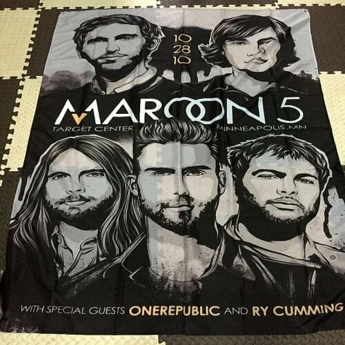 Rock Band Hip Hop Reggae Music Poster Cloth Flags Wall Stickers Hanging paintings Billiards Hall Studio Theme Home Decor H7