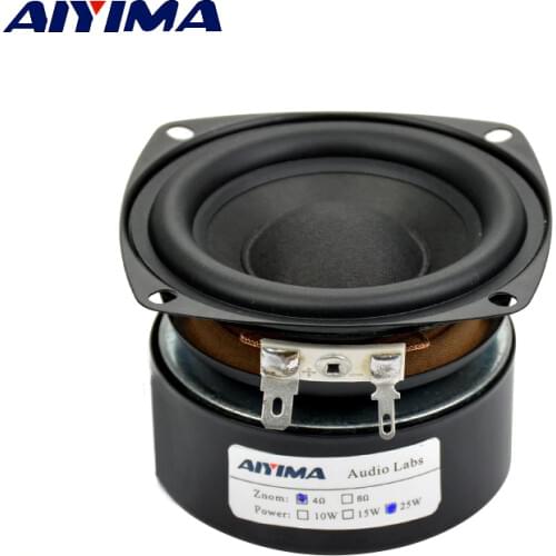AIYIMA 1Pcs Subwoofer 3" Inch 25W HiFi Subwoofer Speaker 4 8 Ohm Woofer Audio Sound Speakers Bass Loudspeaker Square DIY