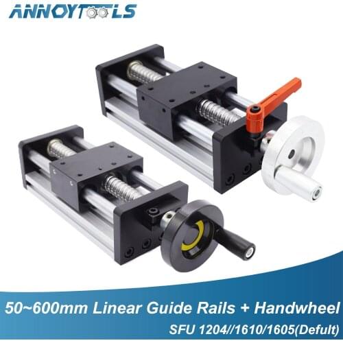 SFU1605/1610/1205 Linear Guide Rails CNC Manual Linear Actuator System Module Table 600mm Stroke Travel Length Ballscrew Sliding