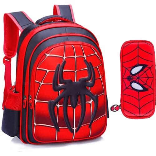 New Children 3D Spider School Bag Boys Girl Cartoon Backpacks Kindergarten Schoolbags Kids Orthopedic 4-13 Year Mochila Infantil