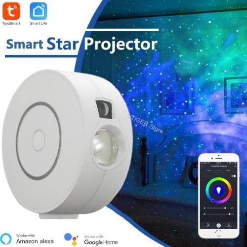 Xiaomi Tuya Smart Star Projector WiFi Laser Starry Sky Projector Waving Night Light Led Colorful APP Wireless Control Alexa