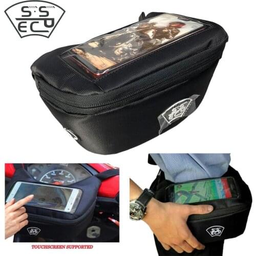 SSPEC Motorcycle Windshield Bag Front Handlebar Fork Storage bag motocross multifunctional bag screen phone pocket tool bag