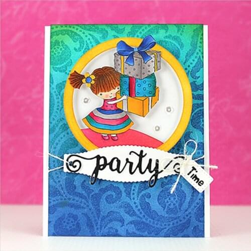 "Party For You" DIY Die Cut Silver Stencil Card Album Photo Making Handmade Decoration Craft Scrapbooking Template Embossing