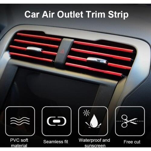Car Interior Air Conditioner Outlet Vent Grille Chrome Decoration Strip For Volvo XC60 S60 Honda Civic Accord Jazz Fit CRV XRV