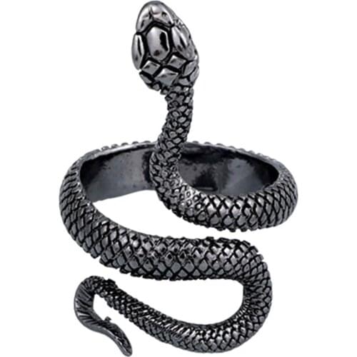 Vintage Unisex Ring Silver-plated Paint Snake Ring Fashion Simple Snake Ring Trendy Jewelry Accessories
