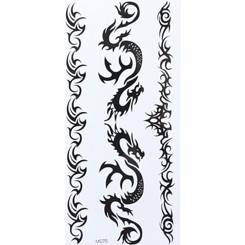 Waterproof Temporary Tattoo Sticker fire flame totem dragon henna tatto stickers flash for women men