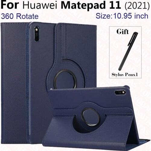 360 Rotating Case for Huawei MatePad 11 2021 DBY-W09 DBY-L09 Magnetic PU Leather Stand Funda Cover MatePad 11 inch Tablet Case