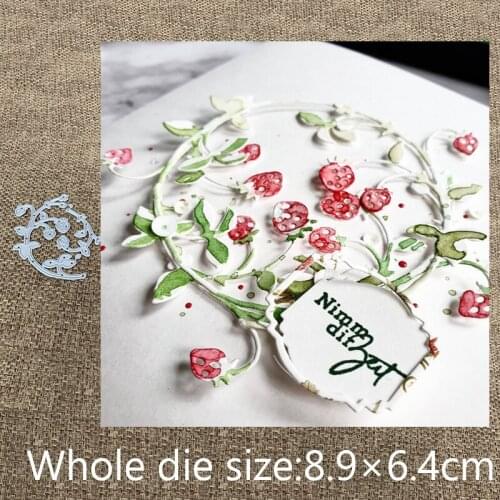 XLDesign Craft Metal Cutting Die cut dies 2pcs Strawberry branch decoration scrapbook Album Paper Card Craft Embossing die cut
