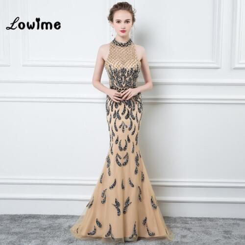 2018 Couture Diamond Mermaid Evening Dresses Vestido De Festa Great Gatsby Beaded Women Party Gown 100% Real Long Prom Dresses