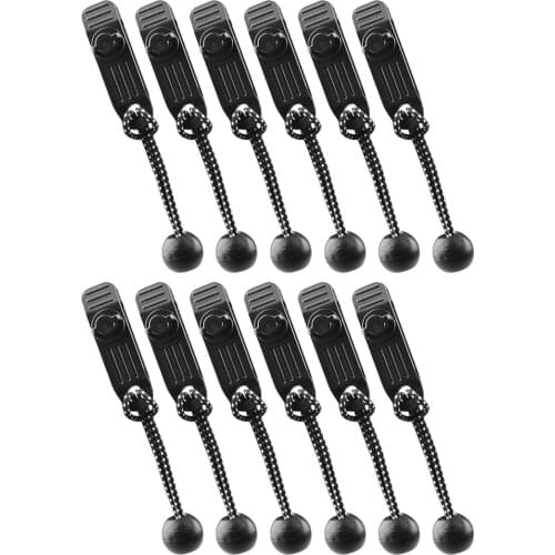 1/5/12pcs Camping Tent Awning Canopy Fixing Clamp Grip with Elastic Rope Windproof Rainproof Tarp Fasteners Cord Clips Holder