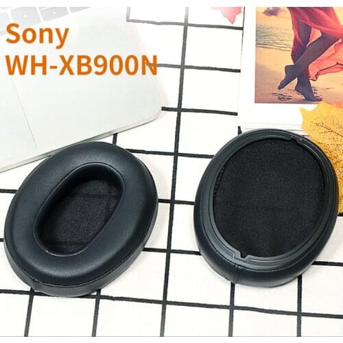 1 Pair Replacement Ear Pads Black Leather Soft Memory Foam Earpads Ear Cushion Cover For Sony WH-XB900N Headphone