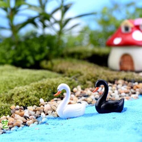 1PCS / 2PCS Miniature Figurine Mini Goose Swan Model Terrariums / Aquariums Ornaments Micro Fairy Garden Decoration