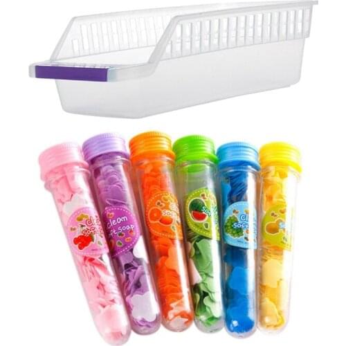 1pcs Portable Body Washing Bath Foaming Flower Paper Soap Slice Confetti - Random Color & 1pcs Kitchen Storage Collecting Box Ba