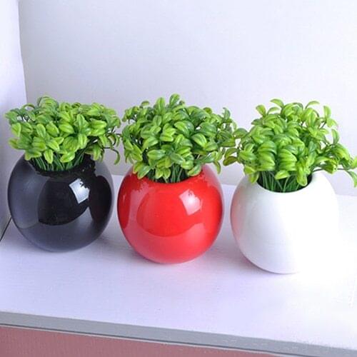 10Pcs Bean Sprout Artificial Fake Plant Plastic Potted Home Office Table Desk Decor Christmas Gift 6LI9