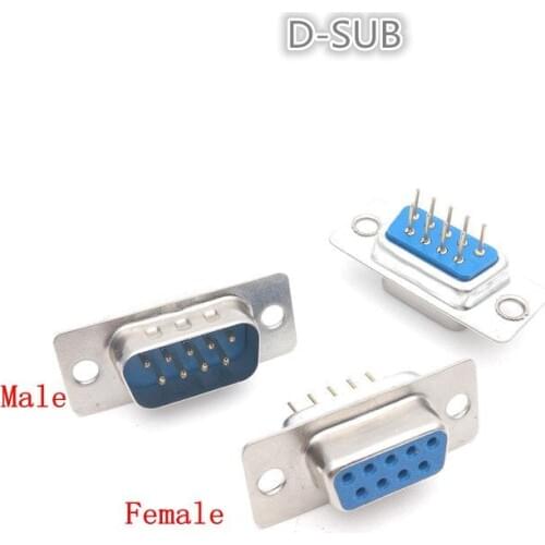 10Pcs D-SUB DIP 9 Pin Female/Male Solder Type Straight Connector Socket DB9F DB9 RS232