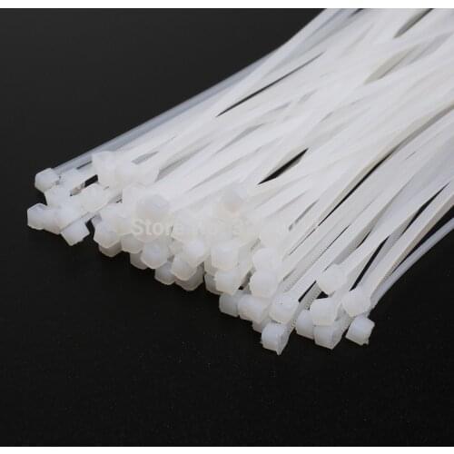 100PCS Industrial Durable Self Locking Nylon Cable Ties 3*150 150mm white black zip tie with push mount