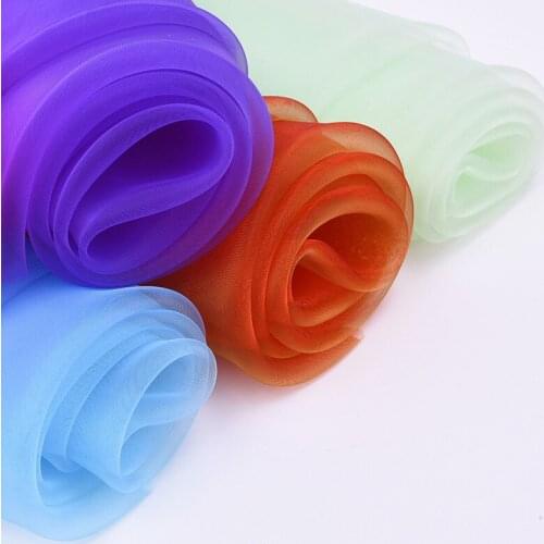 140CM*1M 16 Colors White Blue Sheer Organza Fabric For Handemade Wedding Party Birthday Decoraction Sewing Accessories