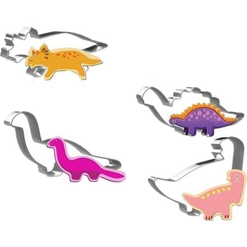 20 Sets Dinosaur Cookie Cutter Set Stainless Steel Animal Fondant Cake Biscuit Mold Cake Decorating Baking Tools Wholesale X2