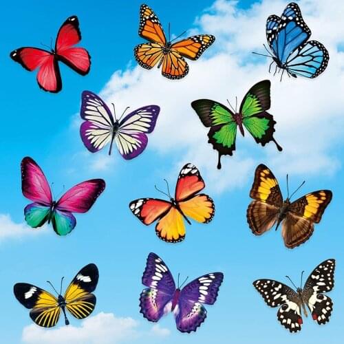 20pcs Window Glass Sticker Butterfly Window Decor Home Decoration Simulation Painting Birds Hummingbird Dragonfly Static Film