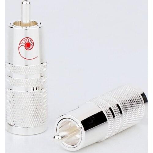 4pcs 8pcs Silver Plated Copper RCA Plug HiFi Audio Cable Phono AV Connector