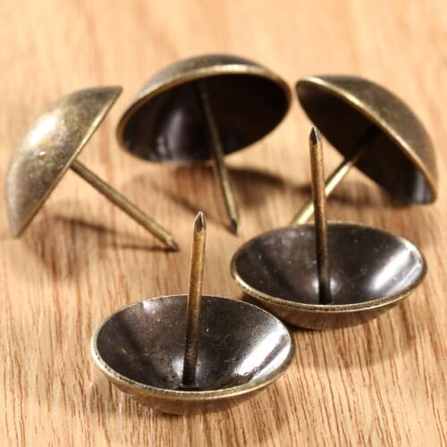 5Pcs 3CM Antique Brass Upholstery Nail Decorative Upholstery Tacks Stud Jewelry Wooden Box Furniture Decorative Pushpin Doornail