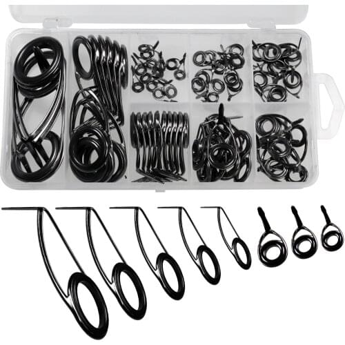 75pcs/box #6-#30 Fishing Rod Guide Set Stainless Steel Guide Rings For Fishing Rod Repair Kit for Carp Pesca