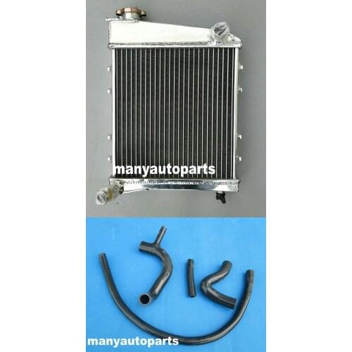 ALUMINUM RADIATOR WITH BLACK SILICONE HOSE FOR AUSTIN/ROVER MINI COOPER S 1275 GT 1959-1989