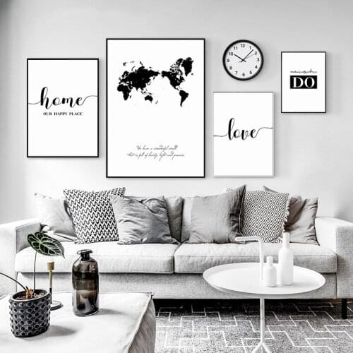 Simple Phrase Black And White Decorative Canvas Painting Wall Art For Living Room Decoration Home Decor
