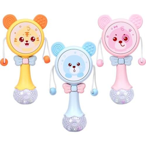 Baby Music Flashing Teether Rattle Toys Shake Rattle Musical Instrument for Babies Toddlers for Sensory Motor Skills Development