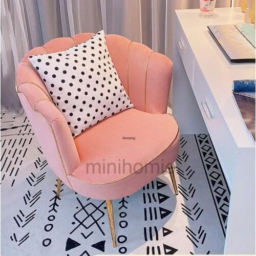 Designer Living Room Chair Armchair Home Furniture Computer Chair Girls Sofa Bedroom Cute Office Chair Back Pink Makeup Chairs m