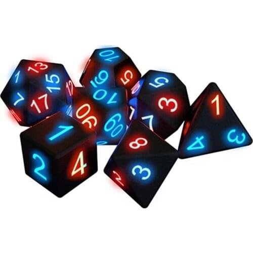 N58B 7pcs/set The Electronic Dice D20 Glow LED Dices Trick Pixels DND Board Role Playing Game MTG Table Games