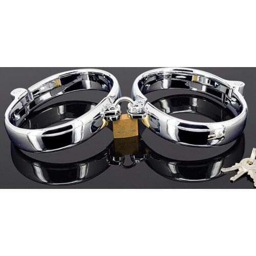 Erotic Goods for Adults Metal Handcuffs Shackles Lockable Ankle Cuffs bdsm Bondage Restraints Adult Games Sex Toys for Couples