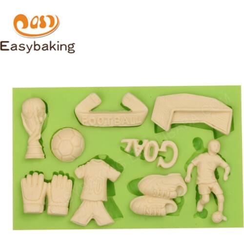 World Cup Football Equipments Series Silicone Mold Gloves Trophy Shoes Ball Uniform Shaped Fondant Cake Decorating Tools