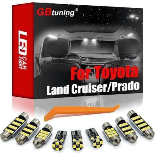 GBtuning Canbus LED Interior Light Kit For Toyota Land Cruiser 70 80 100 200 Prado 90 120 150 FJ Car Dome Reading Room Map Lamp