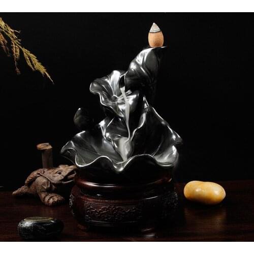 Ceramic Lotus mountain back Tan incense aroma oil burner ideas sink ornaments sale