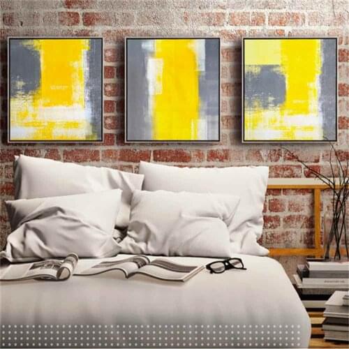 HAOCHU Painting Color Yellow Gray Modern Wall Art Print Poster Birdcage Simple Wall Pictures Canvas For Living Room Decor
