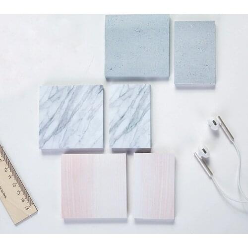1PC Retro 75 Pages Marble Sticker Stick Marker Stripe Bookmark Memo Pad Flags Sticky Notes Stationery School Supplies sl1102