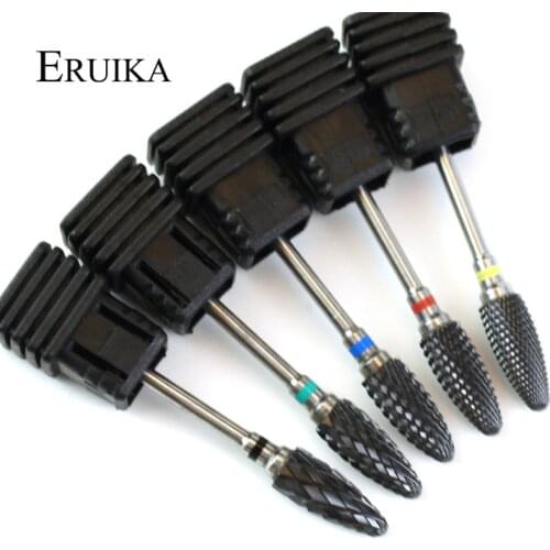 ERUIKA Black Ceramic Nail Drill Bit Electric Rotary File Manicure Pedicure Apparatus for Manicure Accessory Remove gel Tools