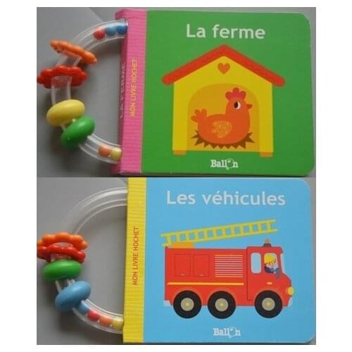 2 Books Parent child kids baby Early education French learning reading book Lovely picture cardboard pocket book Age 0 - 3