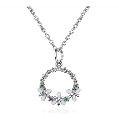 KOFSAC New Fashion Rose Gold Silver 925 Chain Necklace Exquisite Color CZ Garland Pendant Necklaces For Women Party Jewelry