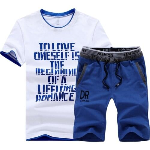 Tracksuit Men Fashion Hot Trend Summer Sports Short-sleeved T Shirt Sets Mens Spring Sportswear T-shirt + Shorts Sets