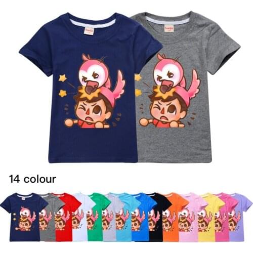 Summer New Big Boys Flamingo Flim Flam Baby Clothes T-shirts for Girls Kids Short Sleeve TShirts Tees Children Poleras