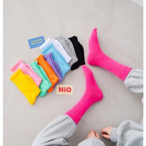 Autumn and winter high solid socks breathable leisure cotton socks ins street sports socks sport socks Women Socks