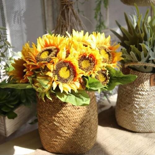 Willow Woven Basket Plant Rattan Box Sundries Organizer Desktop Container Holder