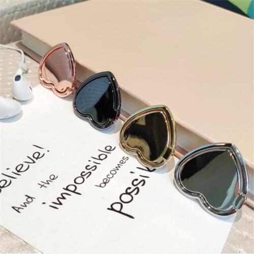 360 Degree Metal Love Heart Finger Ring Smartphone Cell Phone Stand Holder Mobile Phone Holder Stand For iPhone All Phone