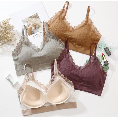 Sexy Lace Bras For Women Bralette Underwear Lingerie Bralette Seamless Padded Push Up Top Brassiere Vest Sleeping Bra Underwear