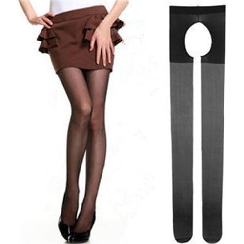 Sexy Lace Open crotch Stockings Erotic Lingerie Slim Leg Bare Ass Silk Stockings Nightclub Exotic Uniform Temptation Sex Toys