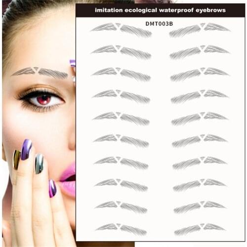 6D Eyebrow Tattoo Stickers Long Lasting Eyebrow Makeup Cosmetic Simulation Eyebrow Stickers Lazy Eyebrow Stickers Template Tool